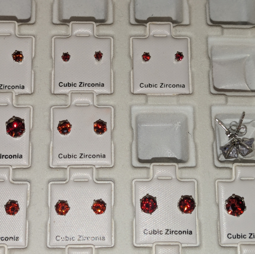 Various Colors Cubic Zirconia Stud Earrings